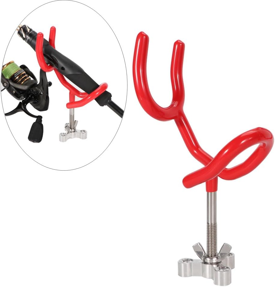 4pcs Sure Grip Steel Boat Rod Holder 20 Degree PVC Coated Steel Wire Fishing Pole Holder (Red)