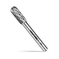 HAUTMEC Tungsten Carbide Rotary Burr Bit YG6, 1/4" Shank Double Cut Die Grinder Bit, Low Vibration Precision Rotary File for Metal Grinding, Engraving & Deburring (8MM Cylindrical Ball End), HT0199
