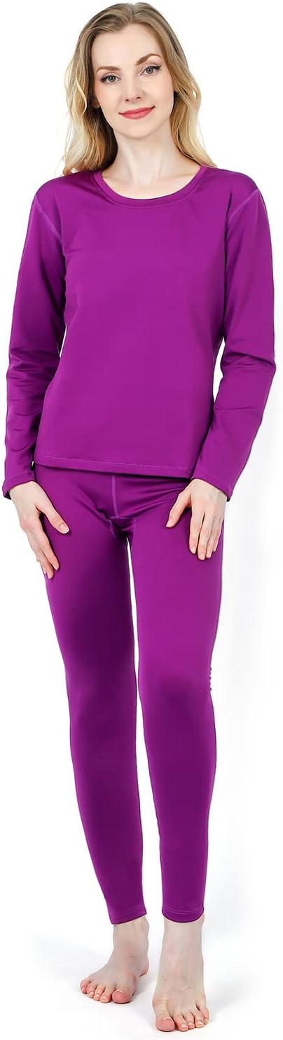 Women's Thermal Underwear Base Layer with Fleece Lined Winter Cold Weather