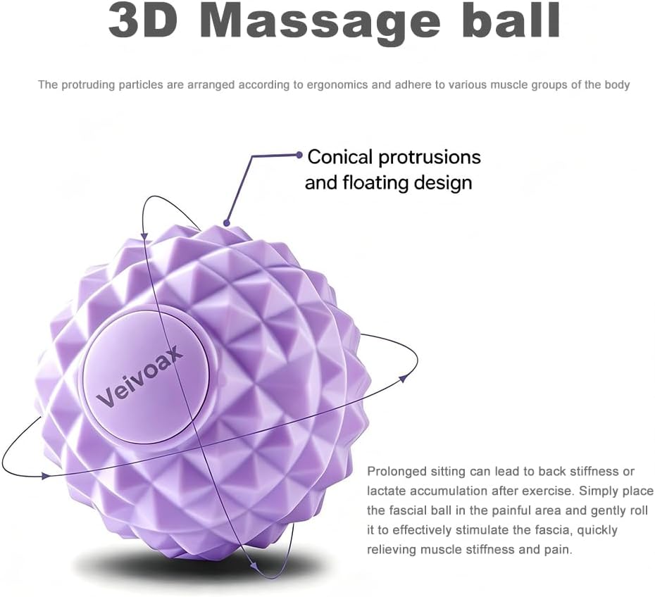 Massage Lacrosse Ball for Trigger Point Therapy Deep Tissue Massage Myofascial Release Fascia Ball for Muscle Recovery Back Neck Shoulders