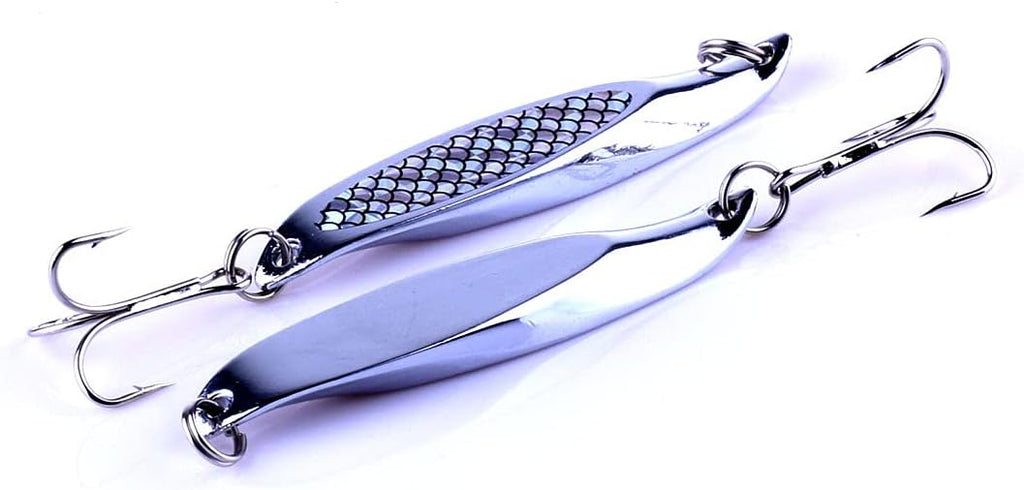 Fishing Jigs Saltwater Fishing Lures with Assist Hook Treble Hook, Jigging Lures Slow Vertical Jigs, Fishing Jigs Saltwater for Bass Tuna Salmon Sailfish Trout Grouper Snapper, 5pcs with Box