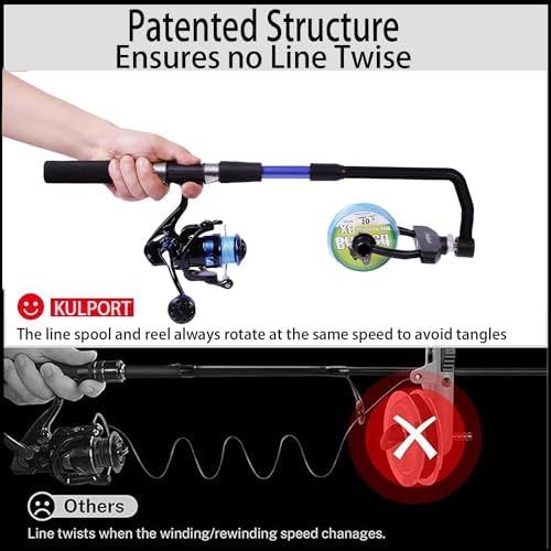 Fishing Line Spooler, No Line Twist, Adjustable line Winder, Portable for Spinning & Casting and Trolling Reel