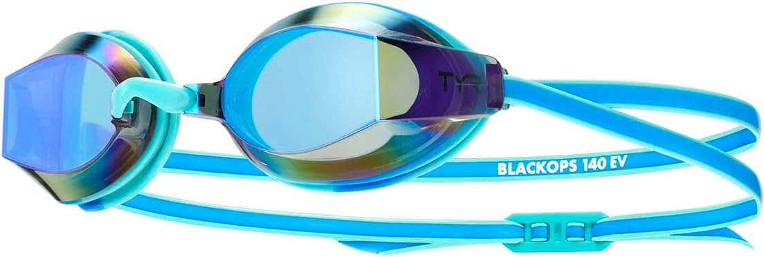 TYR Youth Black Ops 140 EV Mirrored Racing Goggles - Competition Ready Swim Goggles with Wide Vision, Anti-Fog, UV Protection
