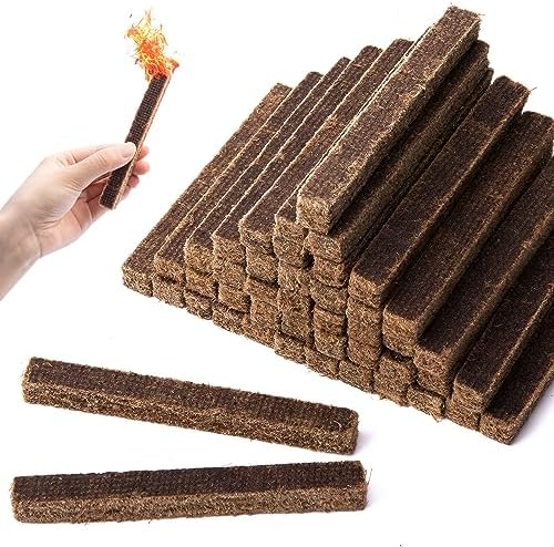 Adnee Fire Charcoal Starter - Camp Fire Starter Sticks for Fireplace, Wood Stove, Grill, Charcoal Chimney, BBQ Accessories (50)