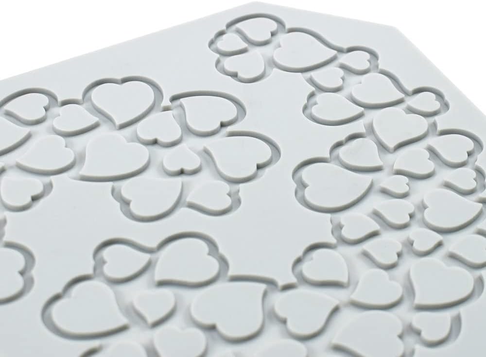 Hollow Leaf Silicone Molds Lover Heart Chocolate Molds Geometry 3D Silicone Mould Chocolate Candy Leaf Mold Sugar Craft Cake Decoration Cupcake Top (I_Heart_7.08 * 5.6 * 0.12inch)