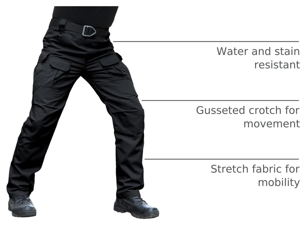 Hiwise Men's Stretch Tactical Pants Water Resistant Ripstop Cargo Pants Outdoor Lightweight EDC Work Hiking Pants