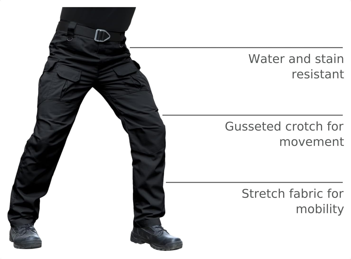 Hiwise Men's Stretch Tactical Pants Water Resistant Ripstop Cargo Pants Outdoor Lightweight EDC Work Hiking Pants