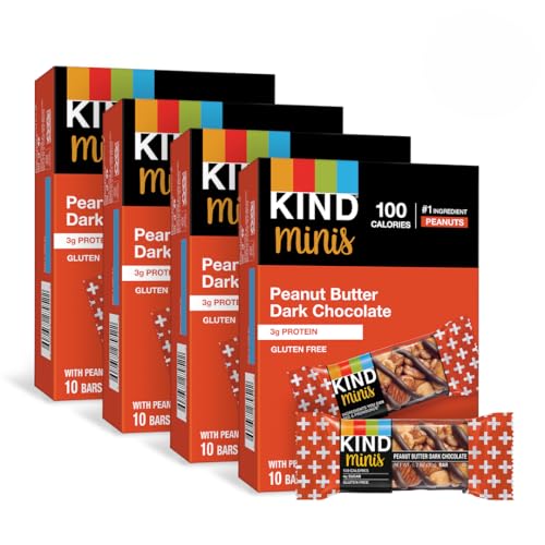 KIND Mini Snack Bars, Dark Chocolate Cherry Cashew, Gluten Free, Low Sugar, Low Calorie Snacks, 80 Count