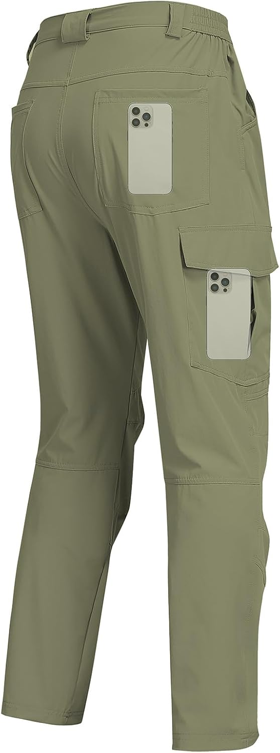 Men's Hiking Cargo Pants Water Resistant Quick Dry Lightweight Pants with 6 Pockets Tactical Work Pants