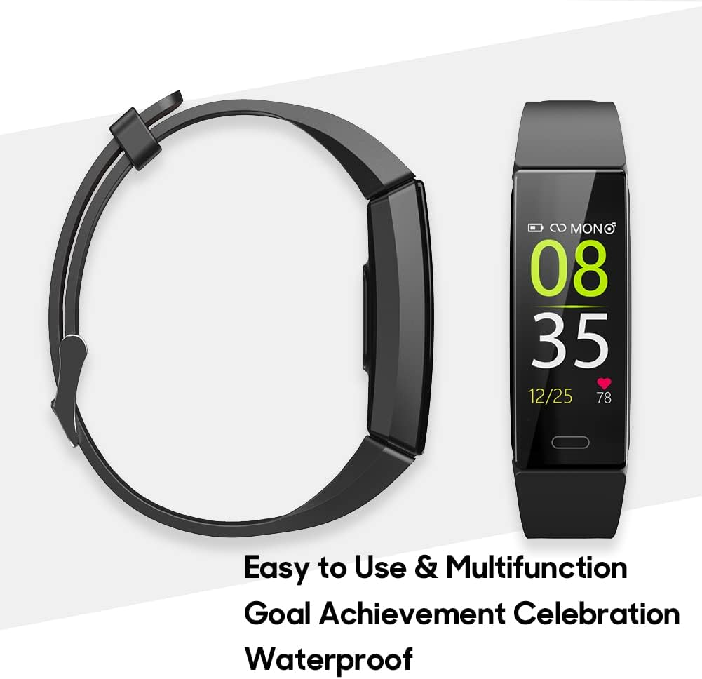 ZURURU Fitness Tracker with Blood Pressure Heart Rate Sleep Health Monitor for Men and Women, Upgraded Waterproof Activity Tracker Watch, Step Calorie Counter Pedometer Black