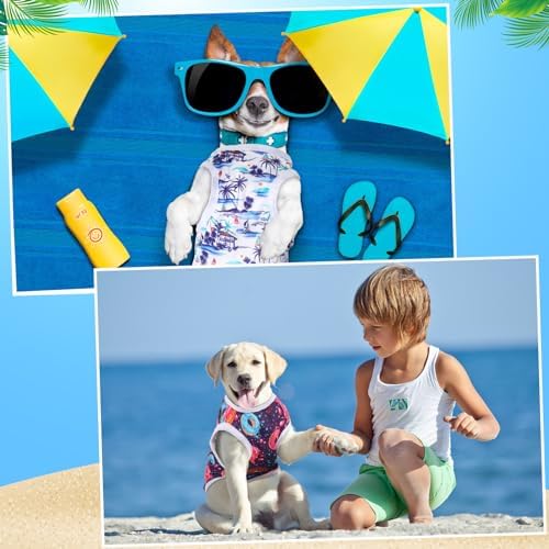 32 Pack Summer Hawaiian Dog Shirts for Small Dogs T-Shirts Pet Shirt Doggie Vest Puppy Clothes Flamingo Top Sleeveless Apparel for Cats(Small)