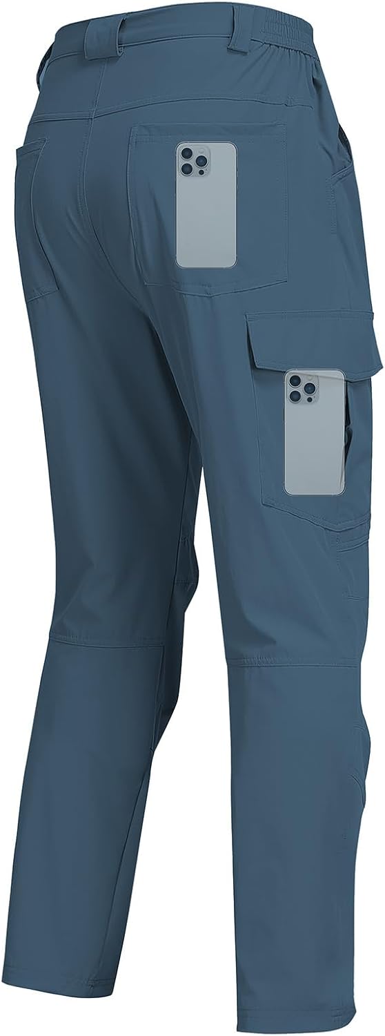 Men's Hiking Cargo Pants Water Resistant Quick Dry Lightweight Pants with 6 Pockets Tactical Work Pants