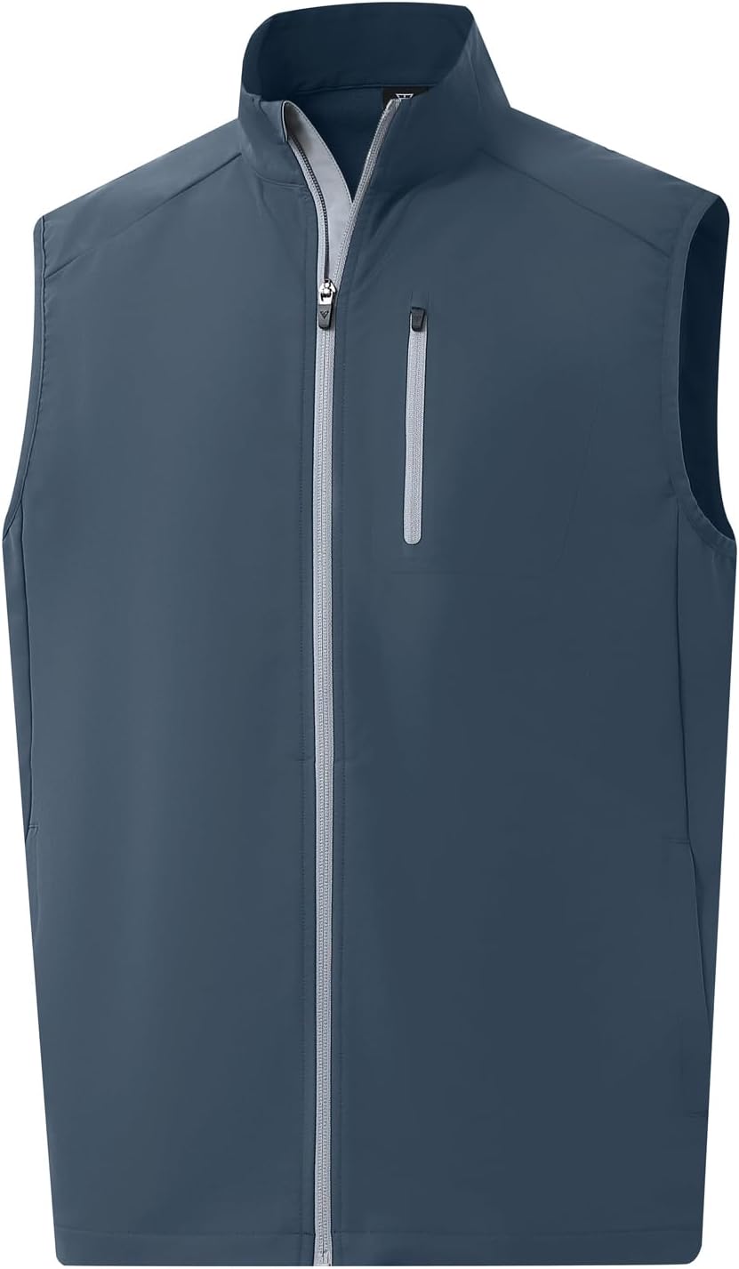 M MAELREG Mens Vests Outerwear Windproof Lightweight Softshell Vests Zip Pockets Sports Sleeveless Jacket Golf Vests for Men