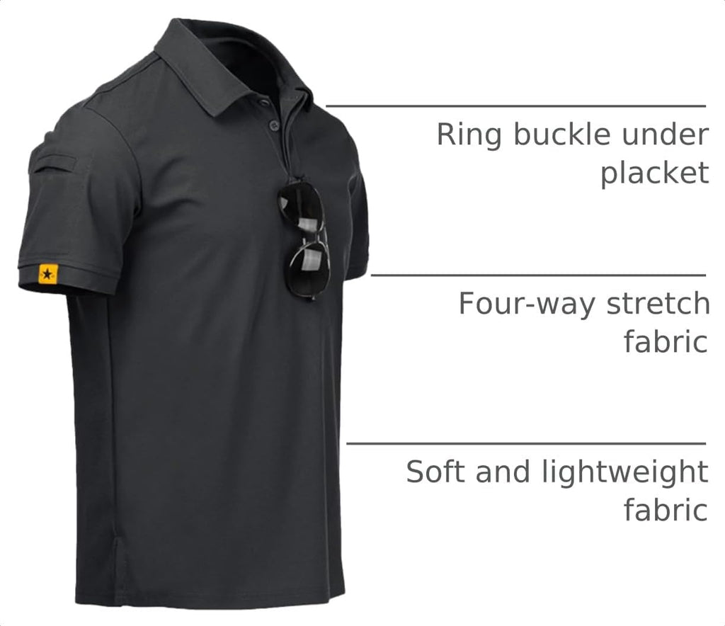 ZITY Mens Polo Shirt Short Sleeve Moisture Wicking Athletic Golf Polos