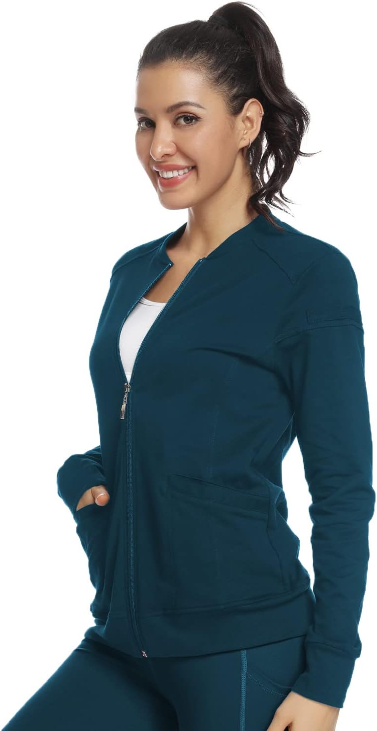 JEYONG Women's Zip Front Warm-Up Jacket
