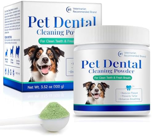 Dog Dental Powder - Pet Dental Powder - Teeth Cleaning P-owder for Dogs - Plaque & Bad Breath Off P-owder D-og, D-ental Care Supplies 100g