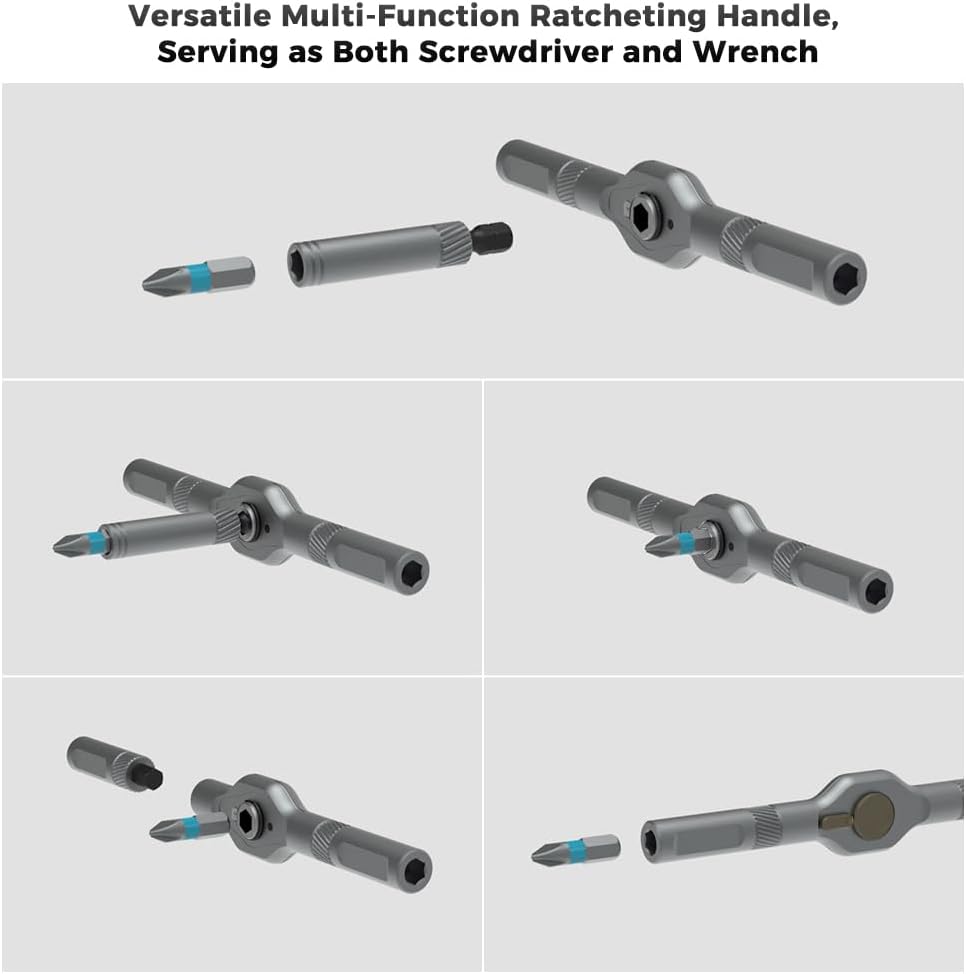 ANVANNA 42 in 1 Magnetic Screwdriver, Screwdriver Set, Multi Bit Ratcheting Screwdriver Set with Storage Case Repair Tool Kit for Computer, Eyeglass, Bicycles, Watch, Ring Doorbell, Furniture and DIY