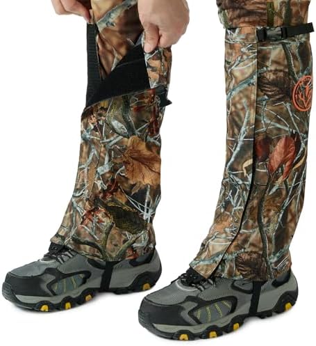 BASSDASH Waterproof Hunting Leg Gaiters, Camo Lightweight Boot Gaiters