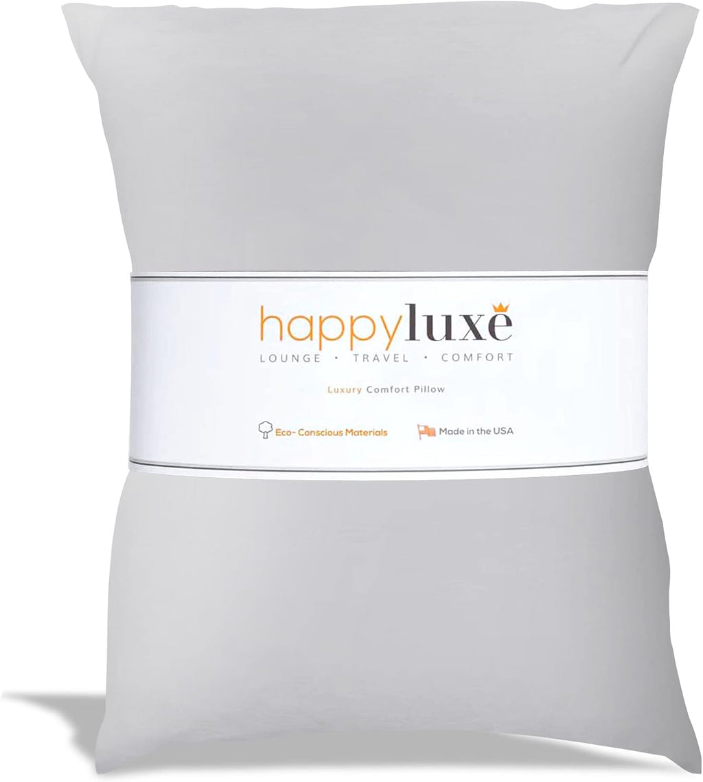 Happyluxe Travel Pillow for Airplanes | USA Made Small Pillows for Sleeping