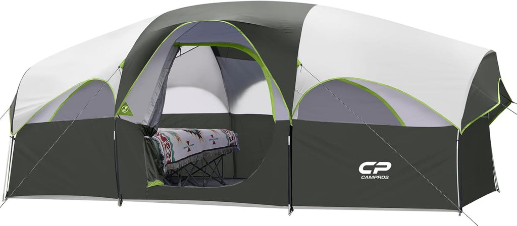 CAMPROS CP 8 Person Camping Tent, Room Divider, Rainfly, Weather Resistant
