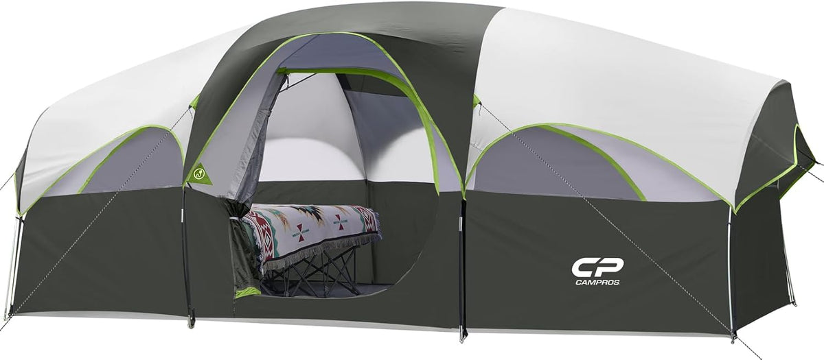 CAMPROS CP 8 Person Camping Tent, Room Divider, Rainfly, Weather Resistant