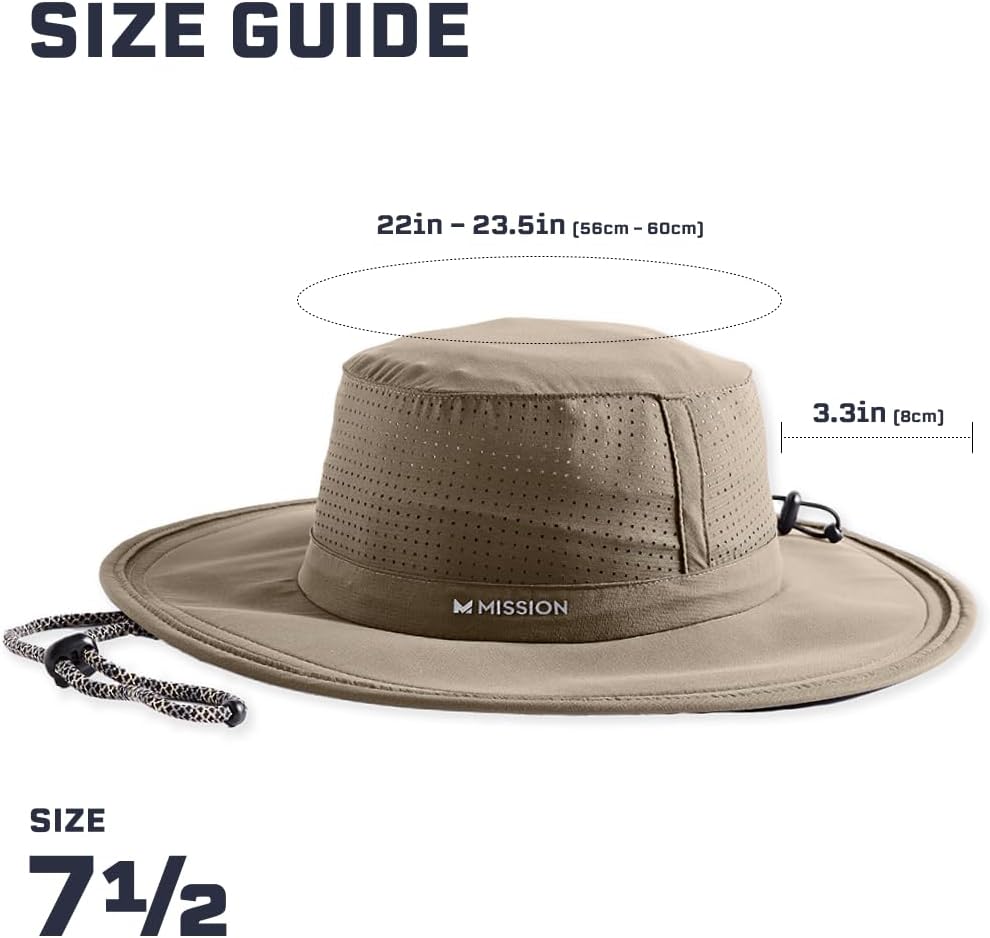 MISSION Cooling UPF Boonie Hat - Unisex Sun Hat for Hiking, Beach & Fishing - Sweat & Water Activated Technology