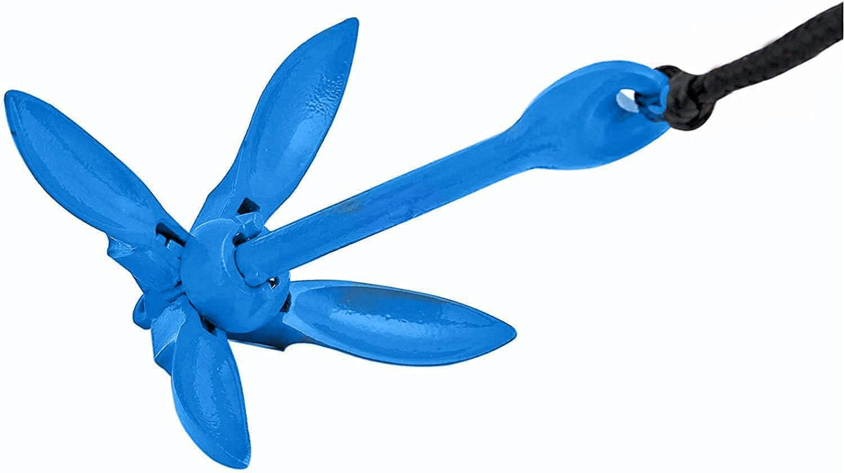 XIALUO Marine Kayak Anchor Kits 3.5 lb Folding Anchor Accessories with 30 ft Rope for Fishing Kayaks, Canoe, Jet Ski, SUP Paddle Board and Small Boats