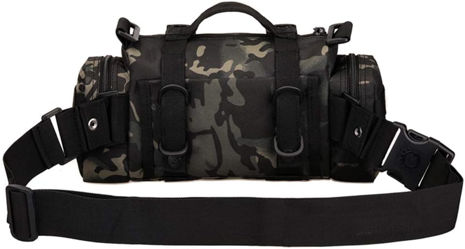 Utility 3P Military Tactical Duffle Waist Bags MOLLE Assault Shoulder Backpack Multifunction EDC Pouches Heavy Duty Fanny Packs (Black-Scorpion camouflage)