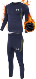MEETYOO Thermal Underwear for Men, Winter Gear Long Johns Base Layer Top and Bottom Set for Skiing Running