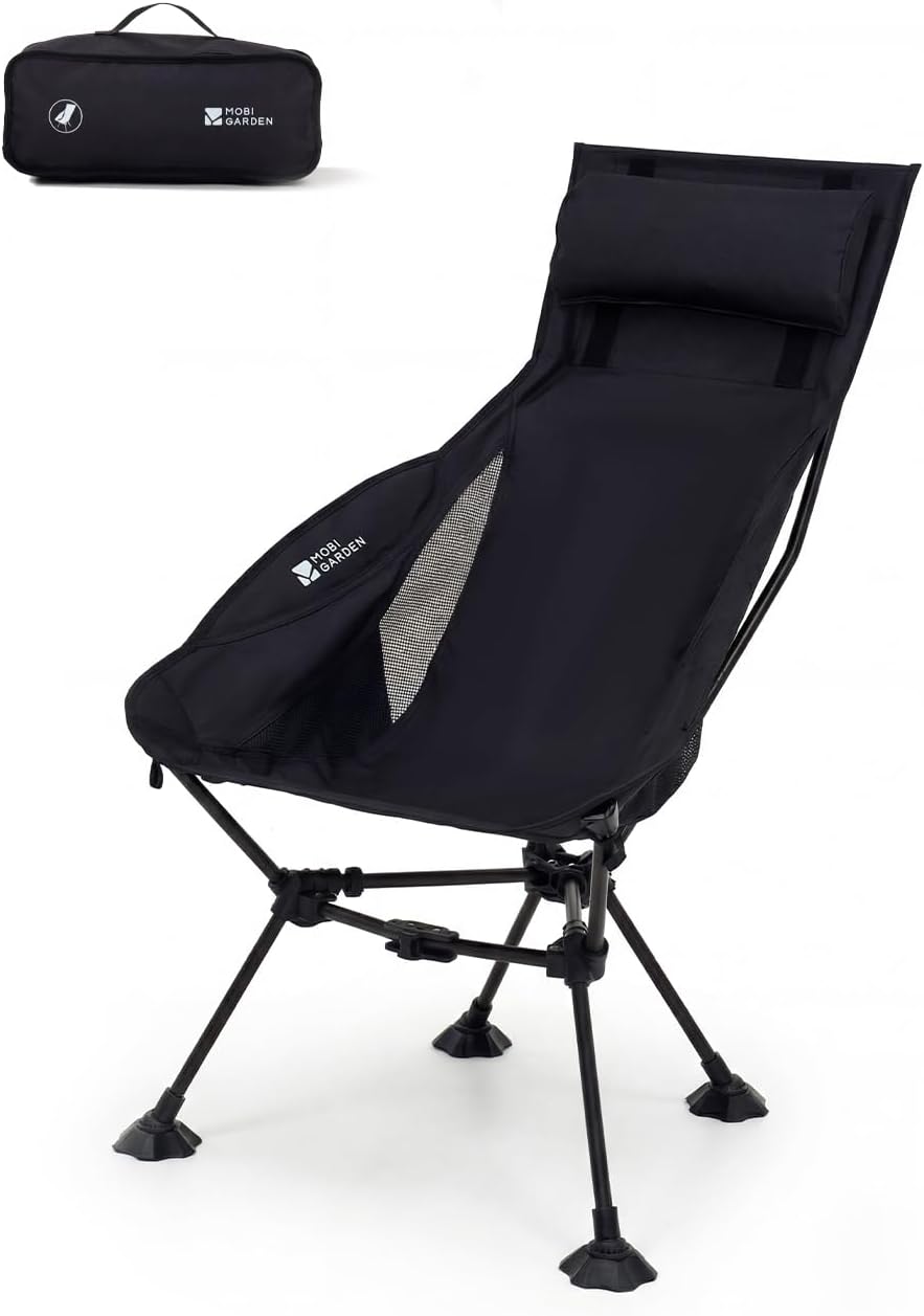 MOBI GARDEN 400Lb High Back Camping Chair, Portable Chair for Adults