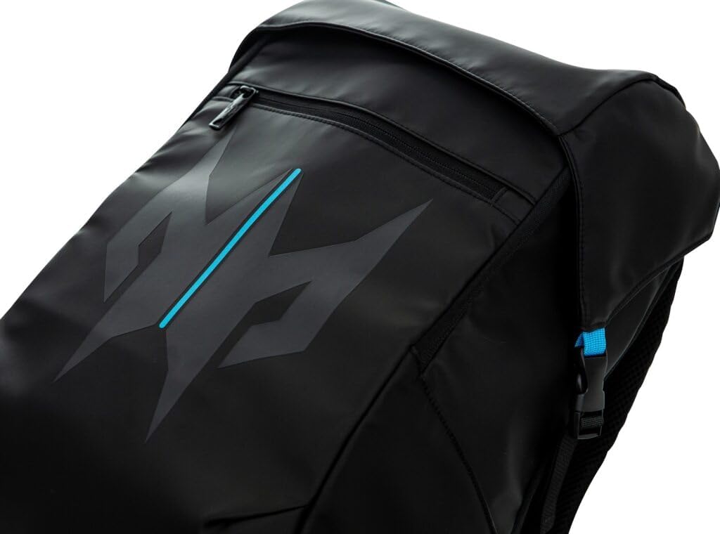 acer Predator Lite Gaming Laptop Backpack - Lightweight 1680D Ballistic Polyester with Water-Resistant Zippers and Ventilated Mesh Back Perfect For Everyday Commuting and Gaming - Fits 15.6" Laptops