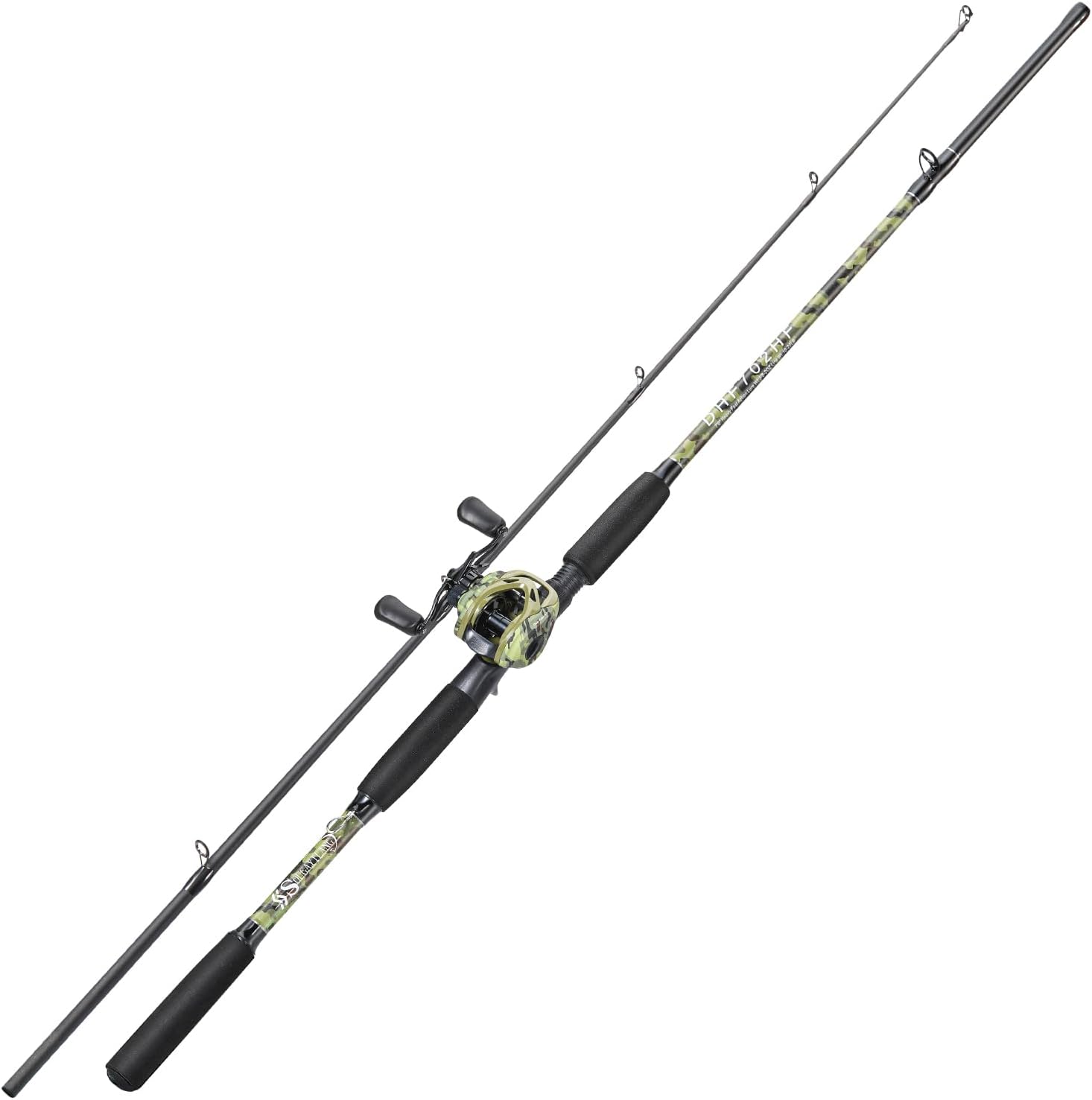 Sougayilang Fishing Pole Casting Reel Combo with Durable Rod Handle, Medium Heavy for Catfish Salmon and Steelhead- 7'0"