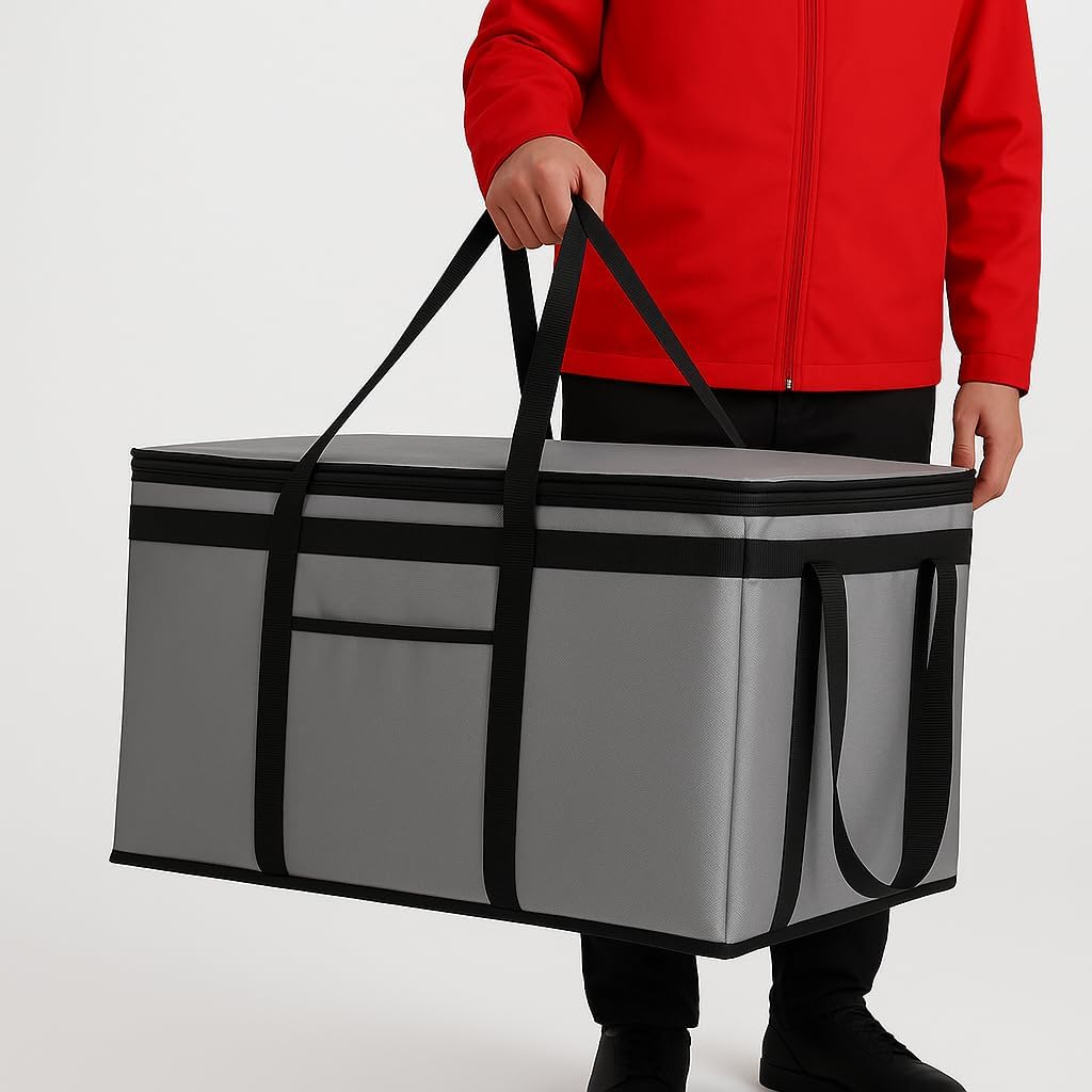 Therma Catering 2 Pack XXXL Gray Insulated Cooler Bags - Keep Food Warm