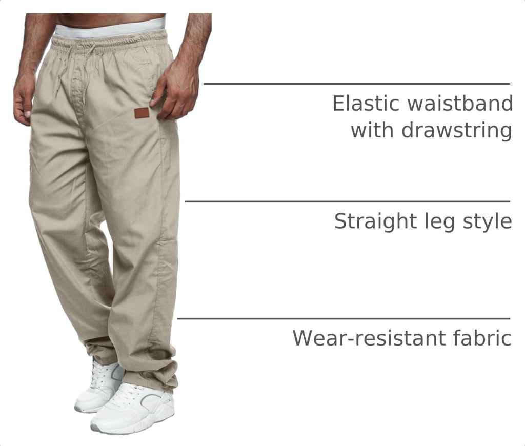 Rela Bota Mens Casual Jogger Pants Cargo Pants Drawstring Sweatpants