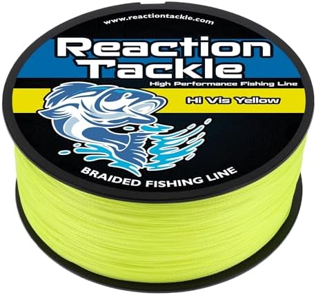 Reaction Tackle Braided Fishing Line - Pro Grade Power Performance for Saltwater or Freshwater Fish - Colored Fishing Line Braid for Extra Visibility