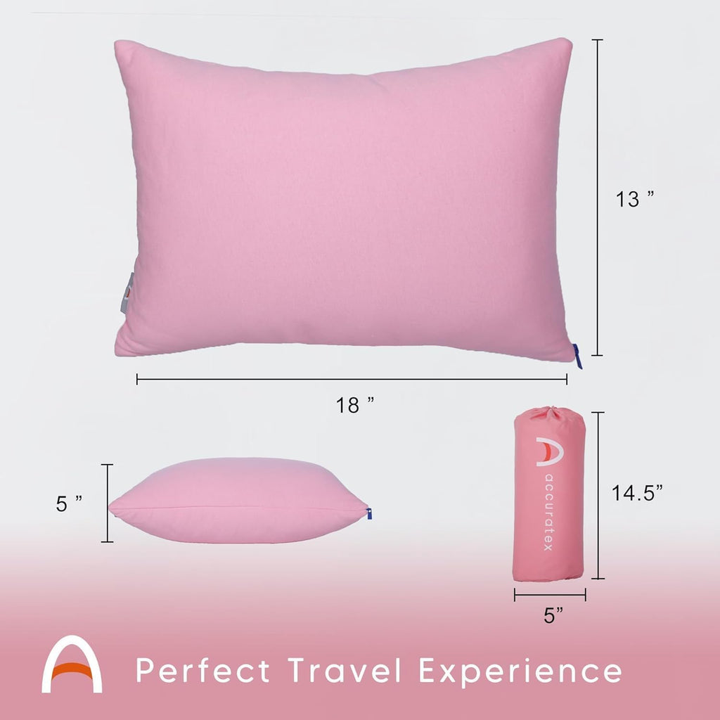 ACCURATEX Camping Pillow, Cotton Cover Compressible Travel Pillow,13x18