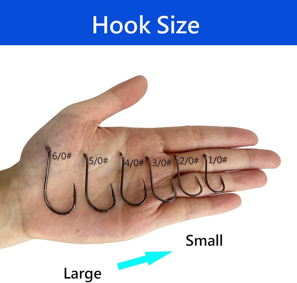 Dyxssm 200pcs/lot Octopus Fishing Hooks Offset Circle Fishing Hook Black High Carbon Steel Strong Barbed Fish Hooks for Freshwater Saltwater