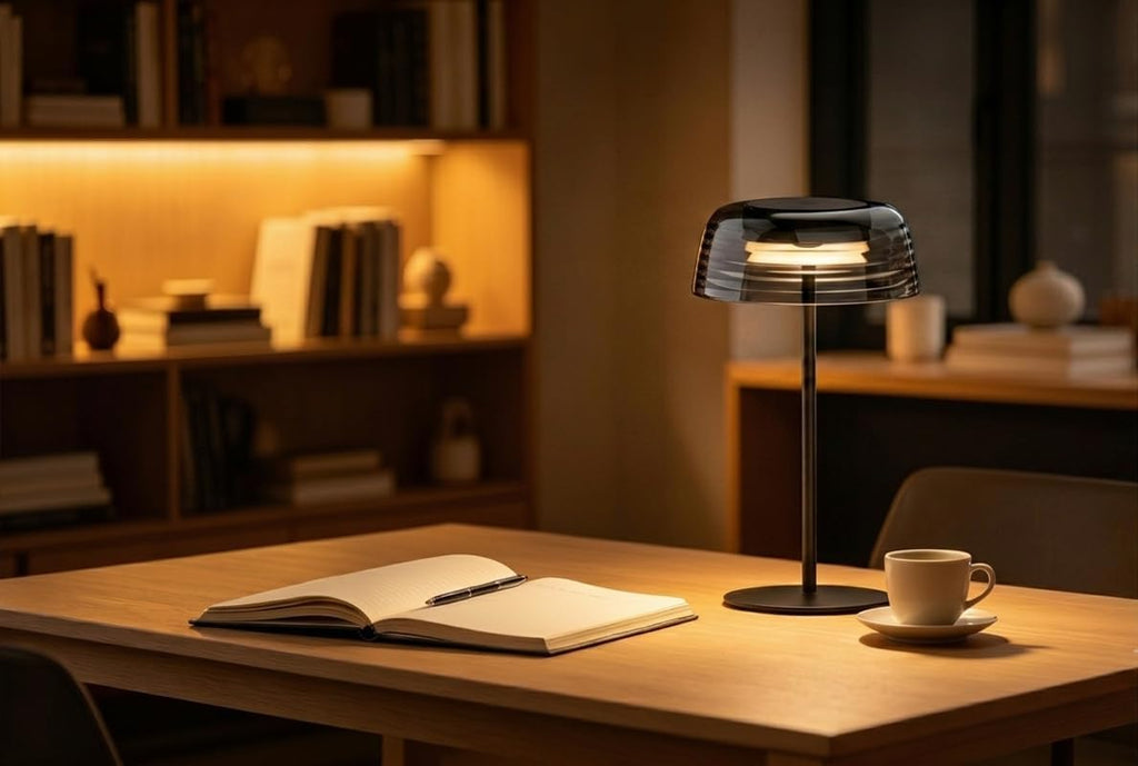 Artistic Cordless Table Lamp, Rechargeable&Waterproof (Black)
