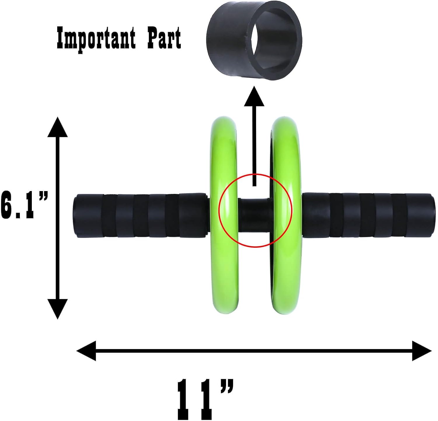 AB Wheel Roller, Exercise Abdominal Wheel Fitness for Gym & Home, Core Work-out Strength-Training Roller
