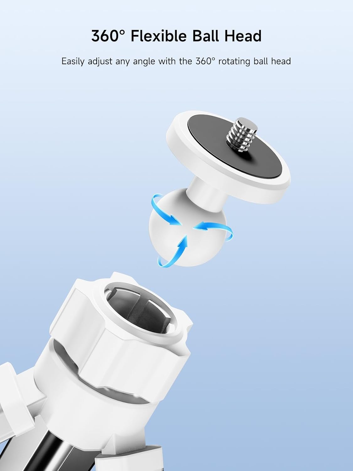 Tripod Stand with 1/4” Screw, 360° Adjustable Portable Tripod