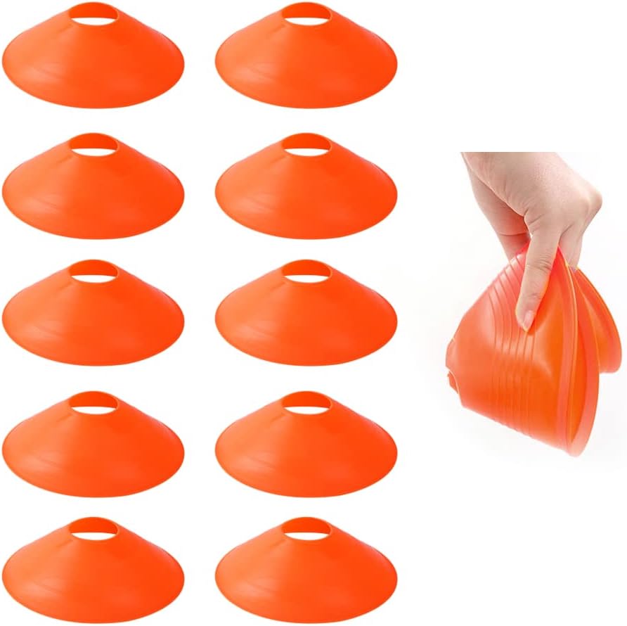 TNZMART Agility Ladder and Disc Cones Training Set Adjustable Rungs Training Ladder with 10 Plastic Sport Cones for Training