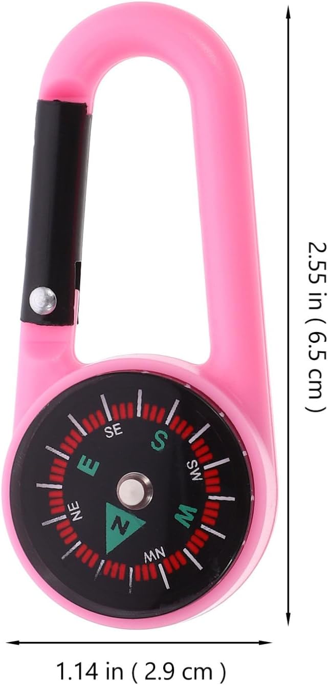 TOYANDONA 10 Pack Mini Pocket Compass with Carabiner Clip Hiking Compass for Camping Survival Outdoor Hiking Gear Keychain 2.55 X 1.14 X 0.39 in