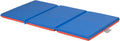 ECR4Kids Premium Folding Rest Mat, 3-Section, 2in, Sleeping Pad, Blue/Red