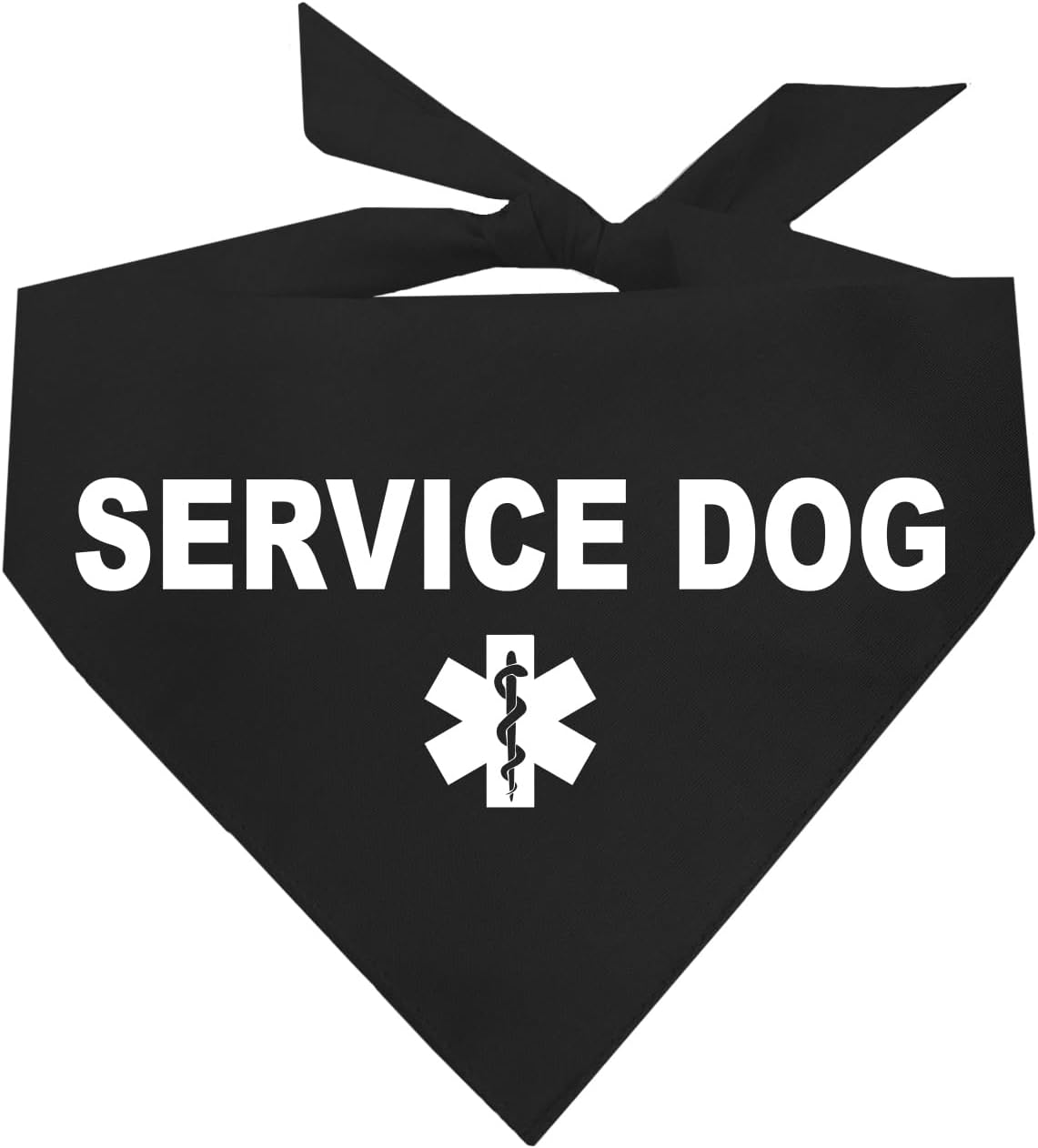 Service Dog Dog Bandana | 100% Cotton Adjustable Triangle |Service Dog | Working Animal | Assistance |Black, One Size (307)