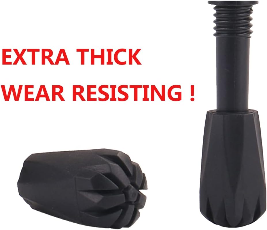 Trekking Pole Accessories Extra Thick and Wear Resisting Rubber Tips Snow Support Mud Support for Hiking Poles for All Common Trekking Poles, Hiking Sticks, Nordic Walking Poles with a Inner Diameter of 11mm/0.43"