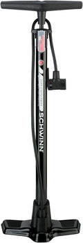 Schwinn Air Center Series or Basic Floor Pump, for a Range of Bikes, 100, 120 or 160 PSI, Soft Grip Handle, Dual Head for Schrader and Presta Valves, Manual Air Pump