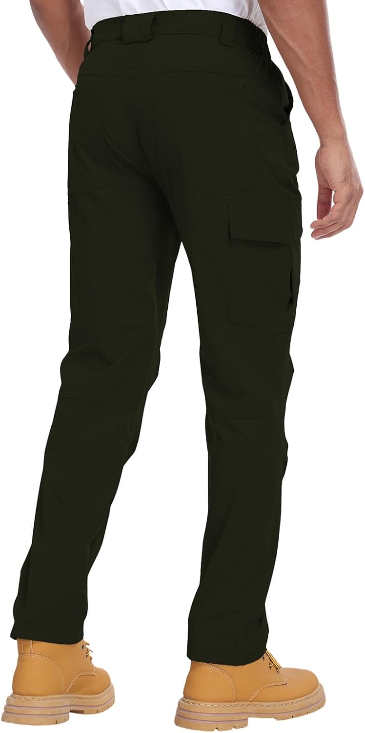 Men's Hiking Cargo Pants Water Resistant Quick Dry Lightweight Pants with 6 Pockets Tactical Work Pants