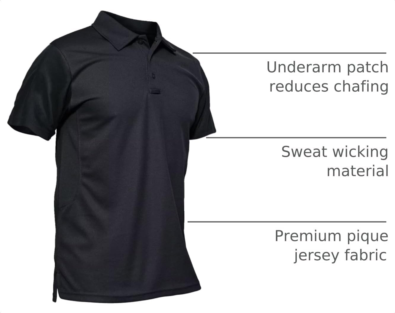 MAGCOMSEN Men's Polo Shirt Quick Dry Performance Short Sleeve Tactical Shirts Pique Jersey Golf Shirt