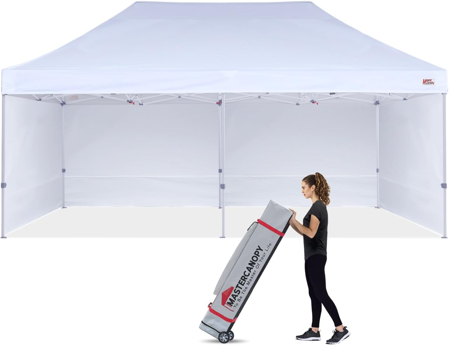 MASTERCANOPY 10x10 Heavy Duty Pop up Canopy Tent with Sidewalls, Blue