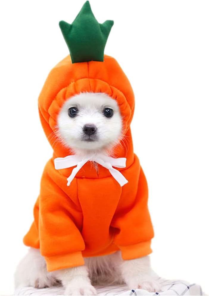 Dog Christmas Halloween Costumes,Dog Hoodies for Small Dogs Cats, Cat Puppy Outfits,Yorkie Chihuahua Pomeranian Clothes (Medium, Red-Apple)